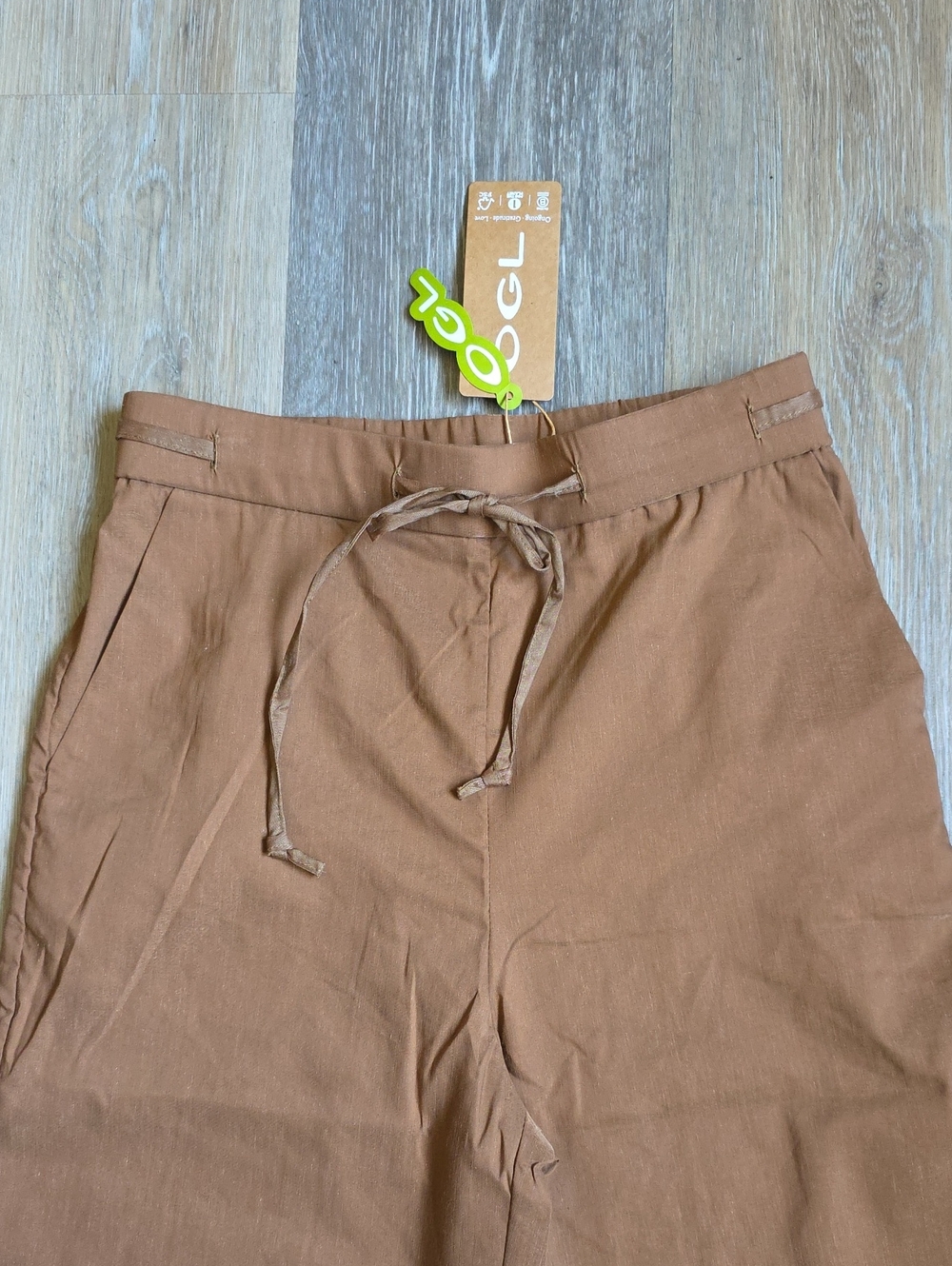 OGL Wide Leg Drawstring Pants — Brown - Picture 4 of 16